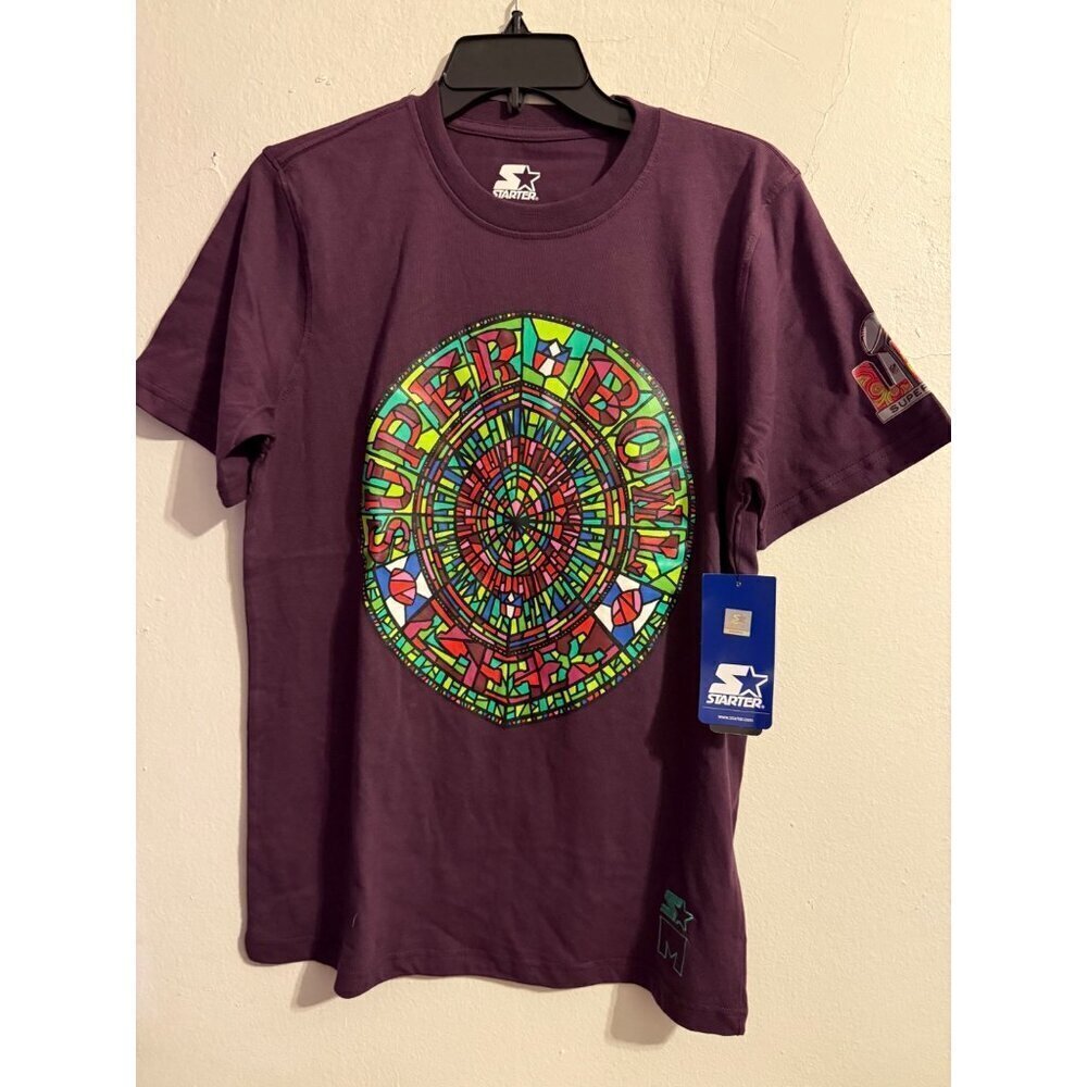 Michael Strahan's MSX Starter Super Bowl Short Sleeve Purple T-Shirt Small NEW